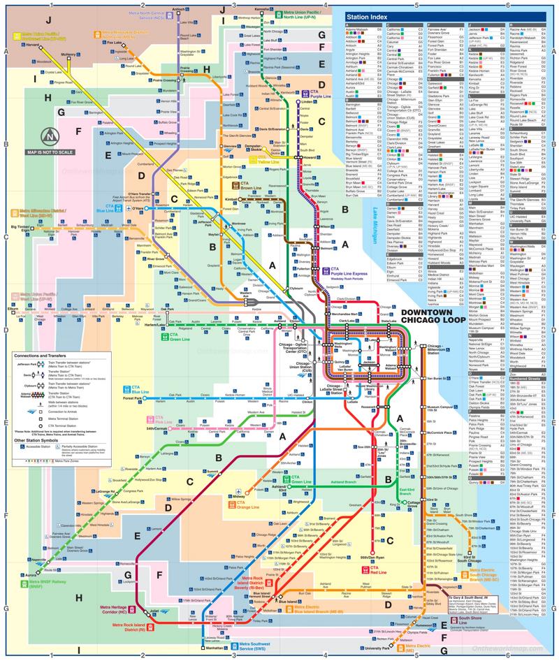 Chicago Train Connections Map
