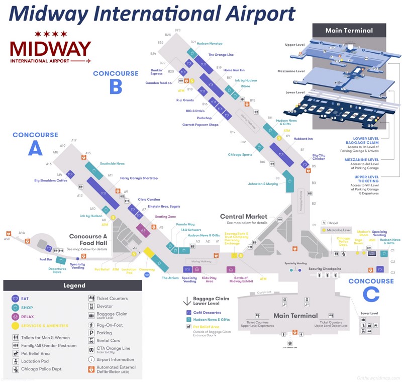 Midway International Airport Map