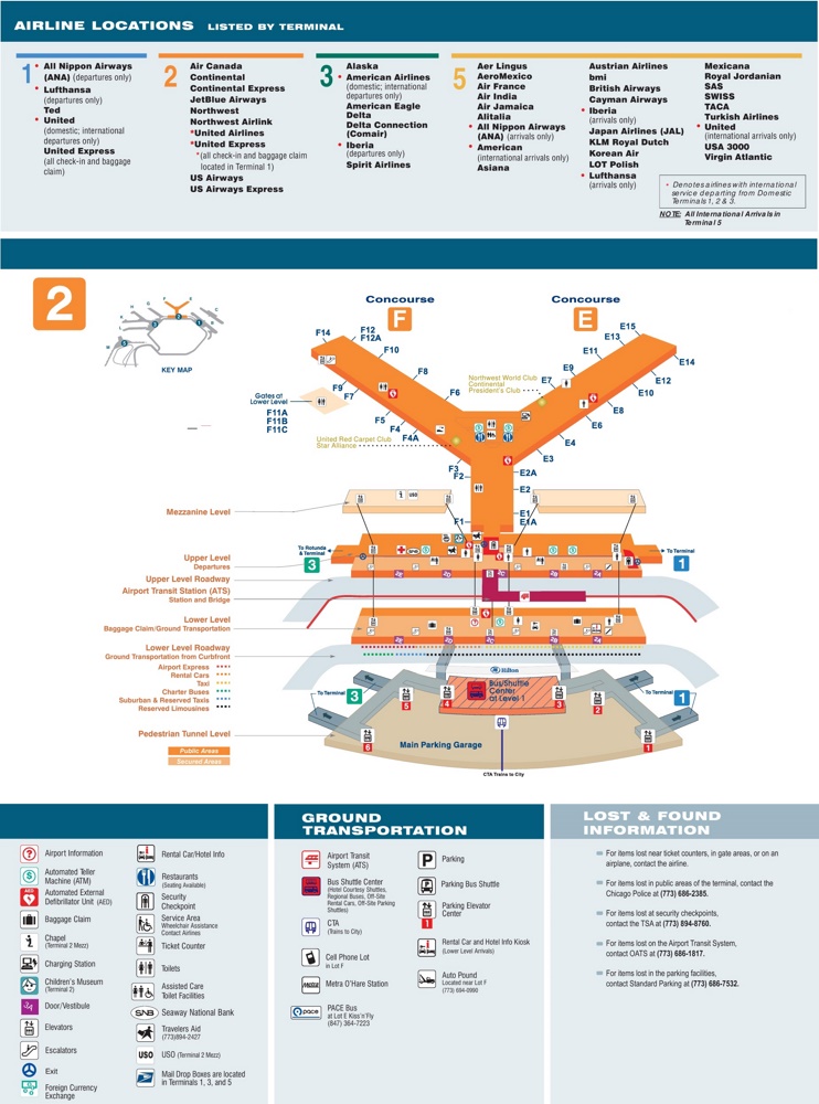 O'Hare Airport terminal 2 map