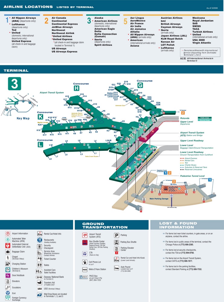 O'Hare Airport terminal 3 map