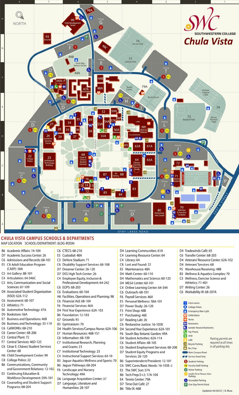 Southwestern College Chula Vista Campus Map Ontheworldmap com