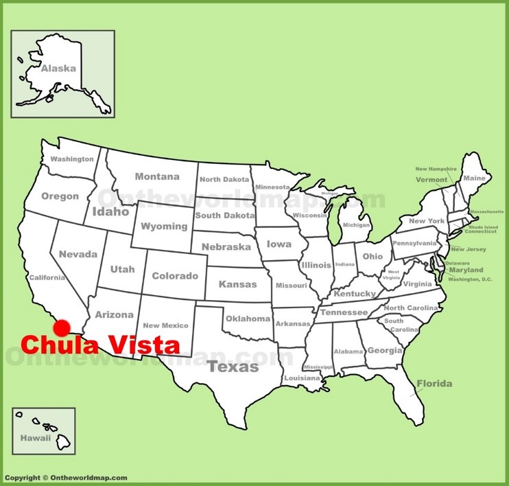 Chula Vista location on the U.S. Map