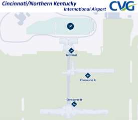 CVG - Cincinnati Airport Map
