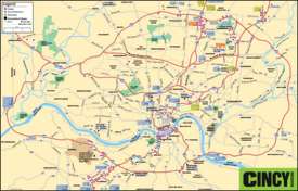 Cincinnati area tourist map