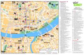 Cincinnati hotels and sightseeings map
