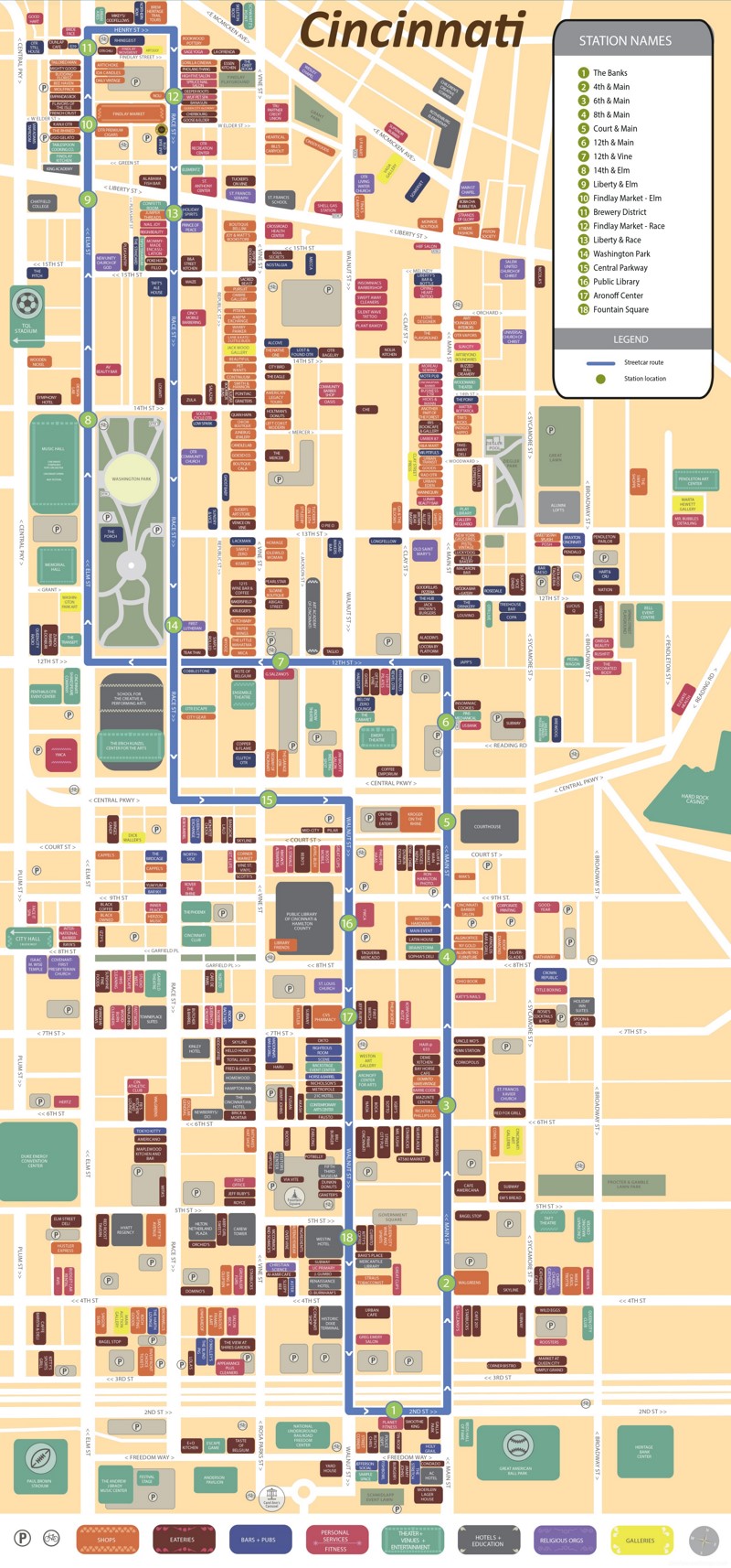 Cincinnati Streetcar Map