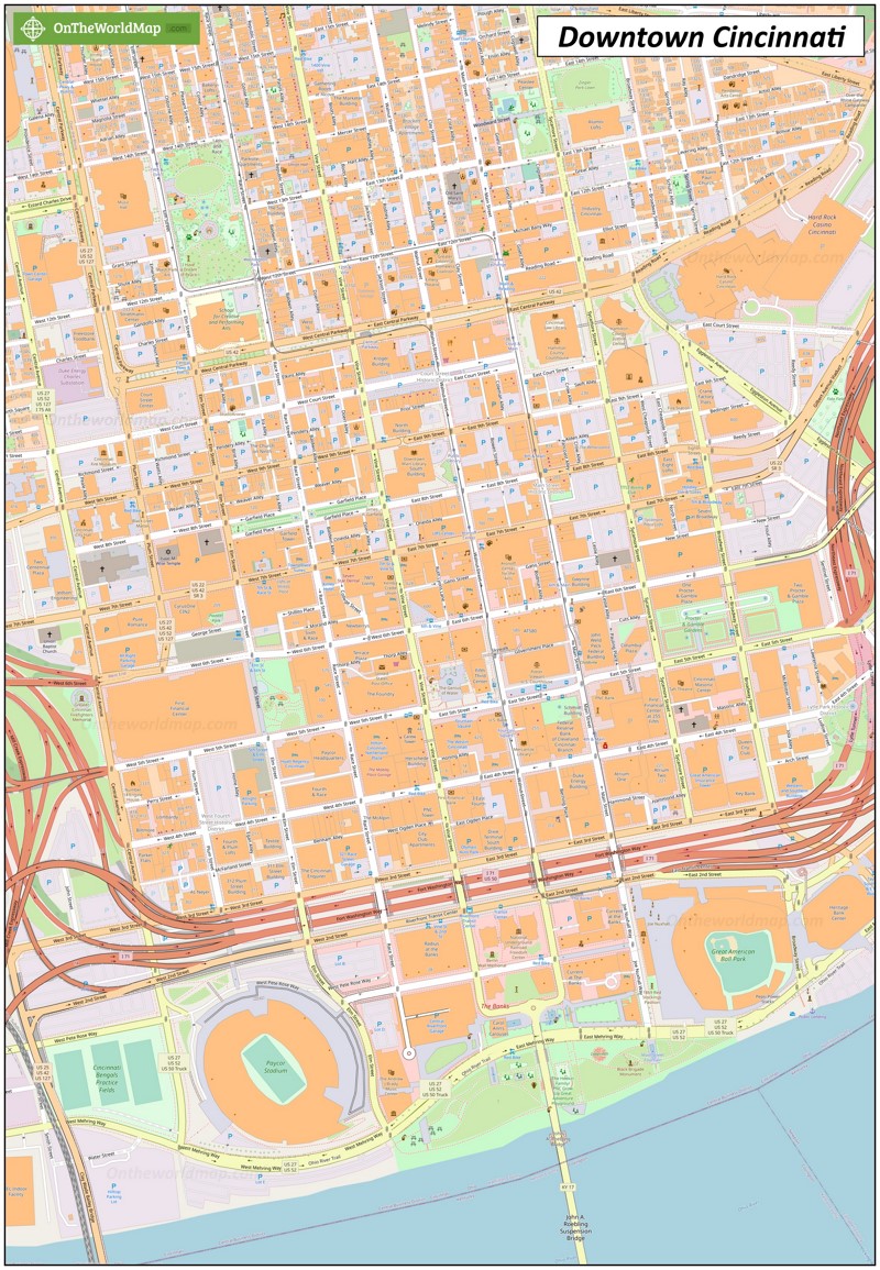 Map of Downtown Cincinnati