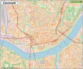 Large detailed map of Cincinnati