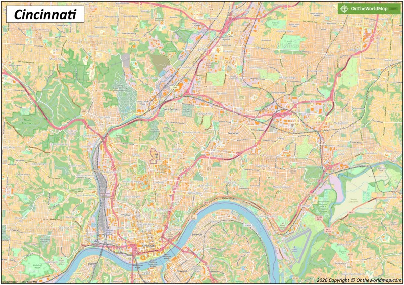 Map of Cincinnati