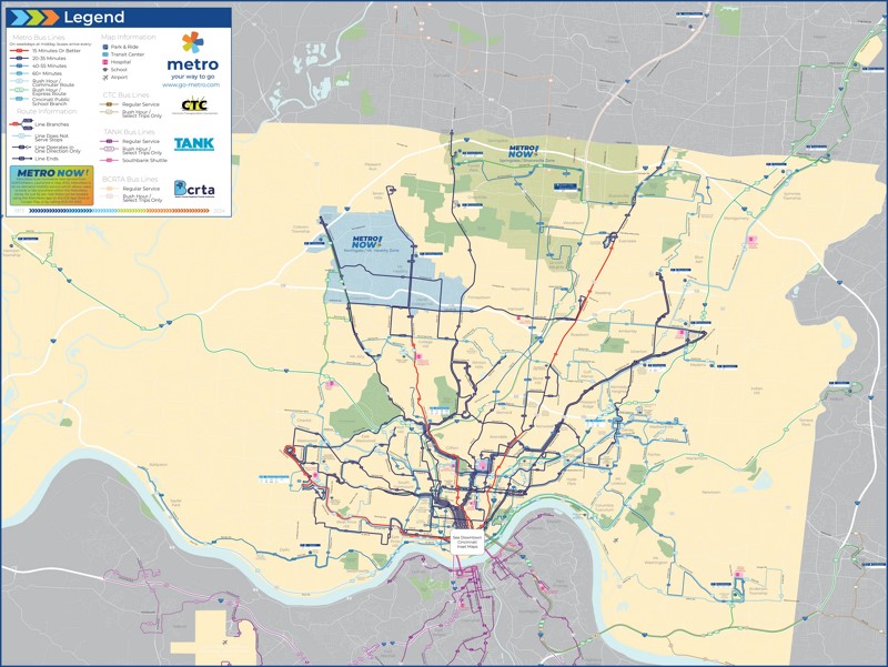 SORTA Cincinnati Metro Map