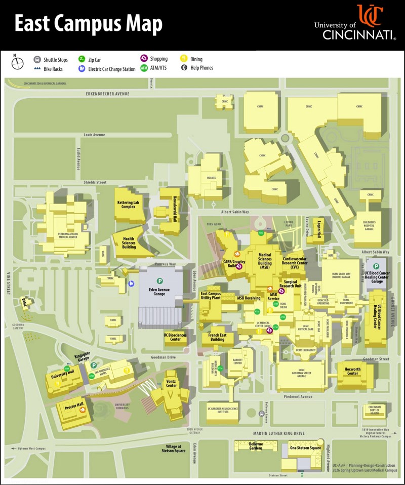 University of Cincinnati East Medical Campus Map