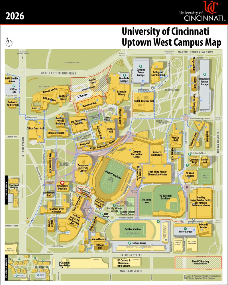University of Cincinnati Uptown West Campus Map