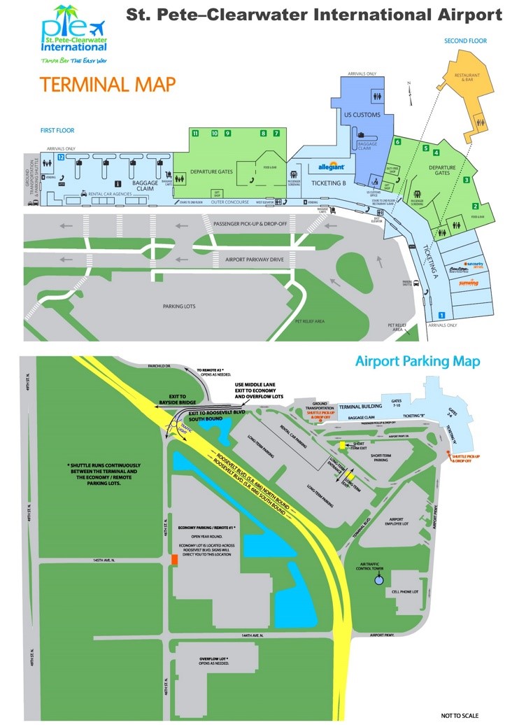 St. Pete–Clearwater International Airport map