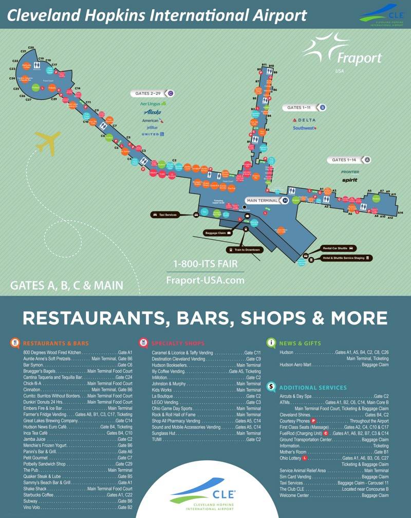 Cleveland Hopkins International Airport Map