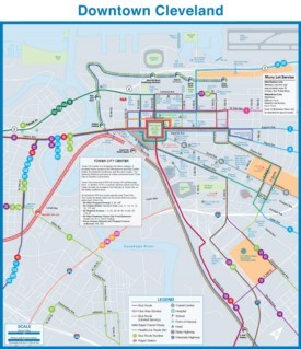 Cleveland downtown transport map