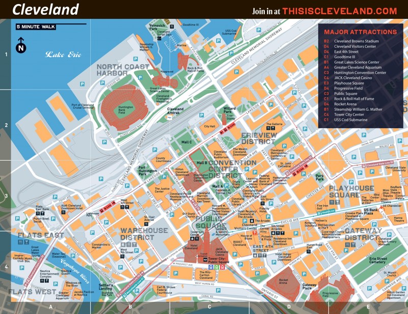 Cleveland Tourist Attractions Map