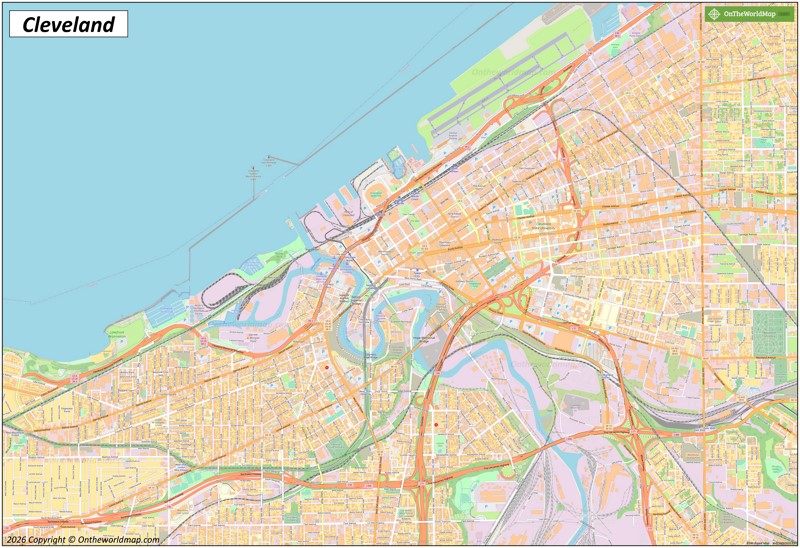 Large Detailed Map of Cleveland