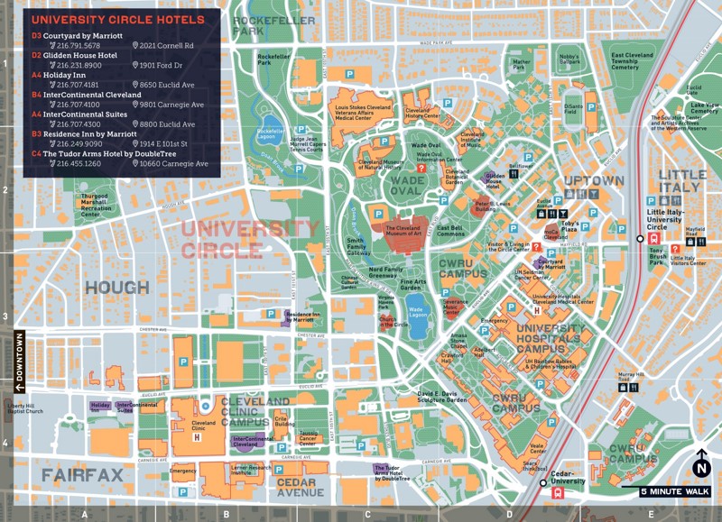 University Circle Hotel Map