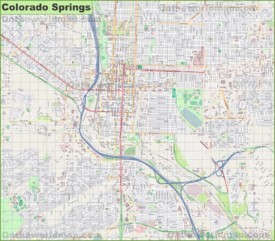 Large detailed map of Colorado Springs