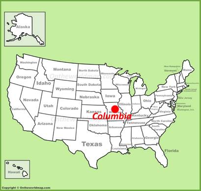 Columbia MO Location Map