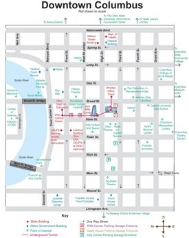 Columbus downtown map
