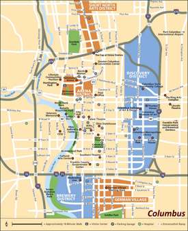 Columbus sightseeing map
