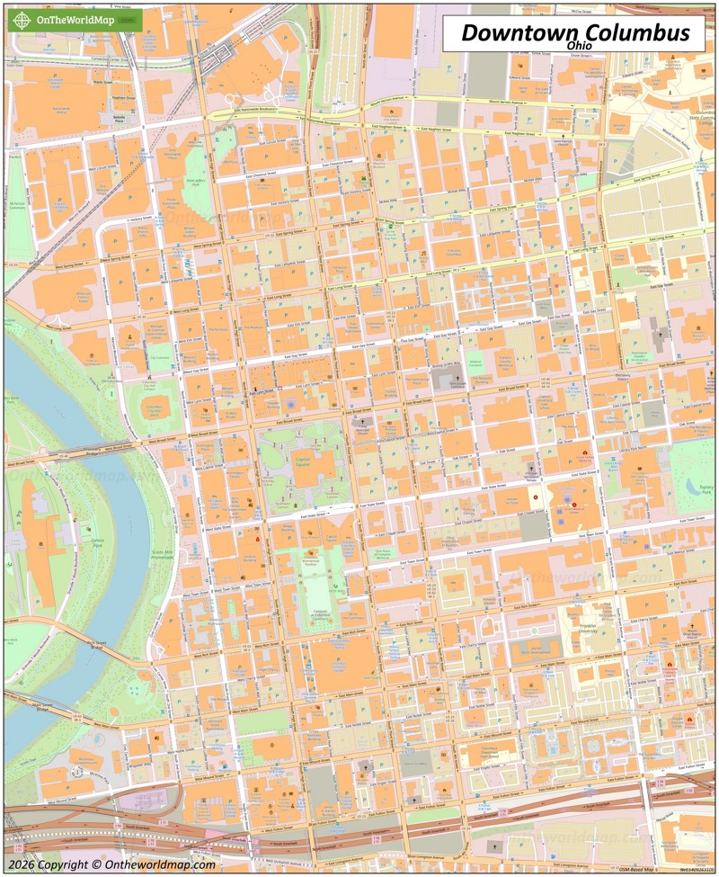 Map of Downtown Columbus