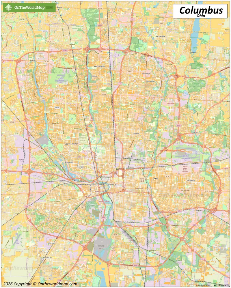 Map of Columbus
