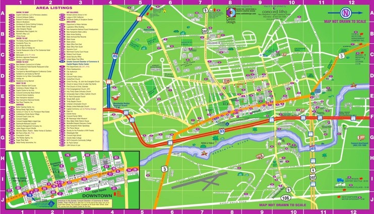 Concord hotels and sightseeings map