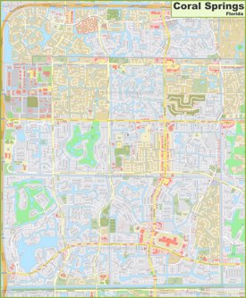 Large detailed map of Coral Springs