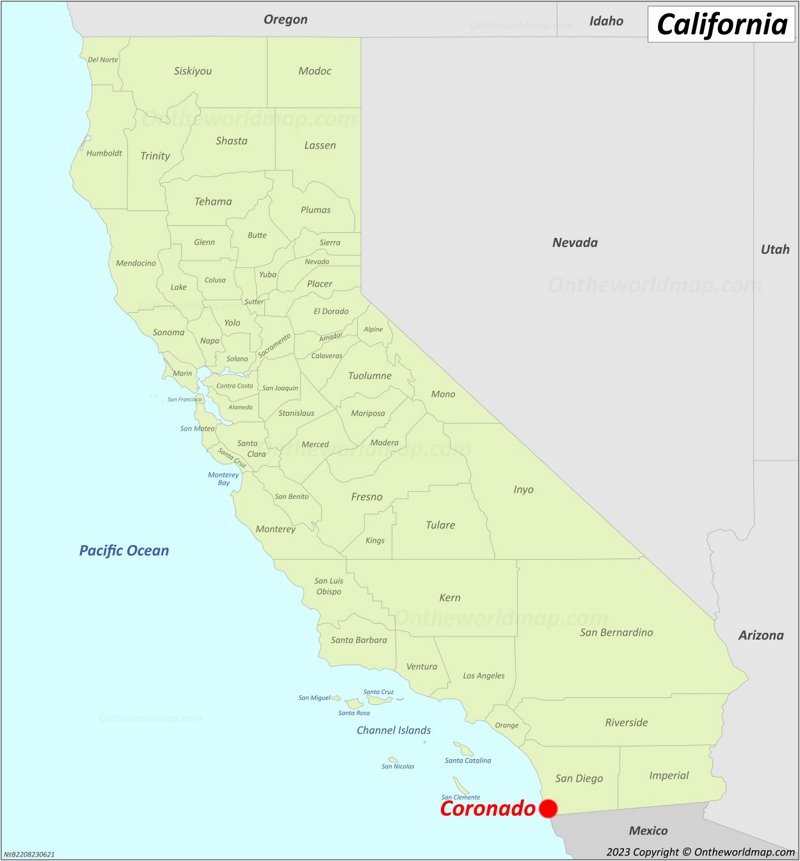 Coronado Location On The California Map