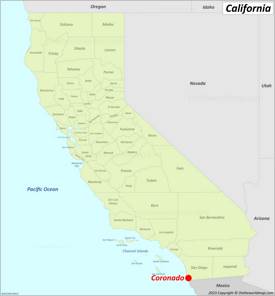 Coronado Location On The California Map