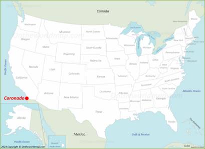 Coronado Location on the USA Map