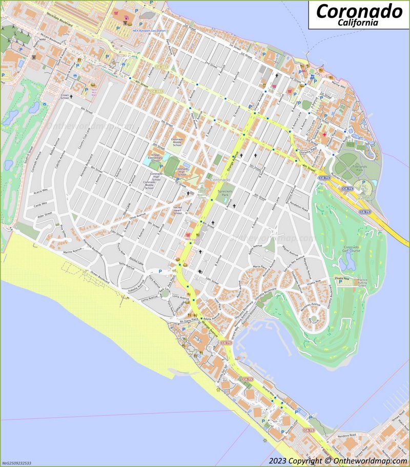 Detailed Map of Coronado