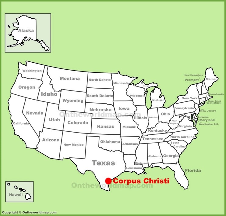 Corpus Christi location on the U.S. Map