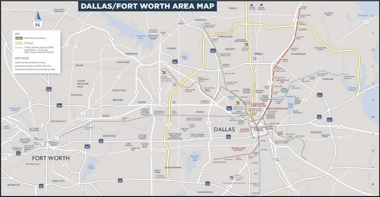 Dallas area map