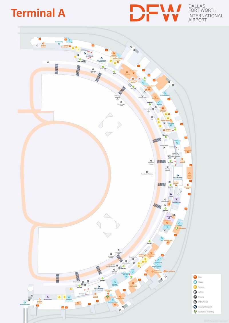 Dallas Fort Worth Airport Terminal A Map