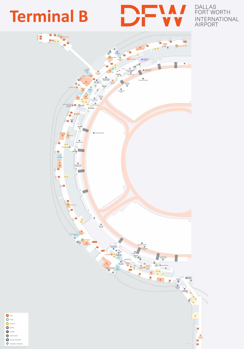Dallas Fort Worth Airport Terminal B Map