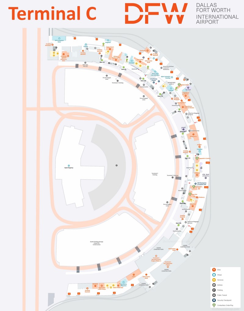 Dallas Fort Worth Airport Terminal C Map
