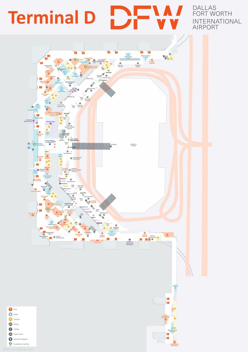 Dallas Fort Worth Airport Terminal D Map