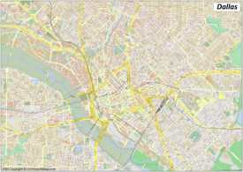Large detailed street map of Dallas