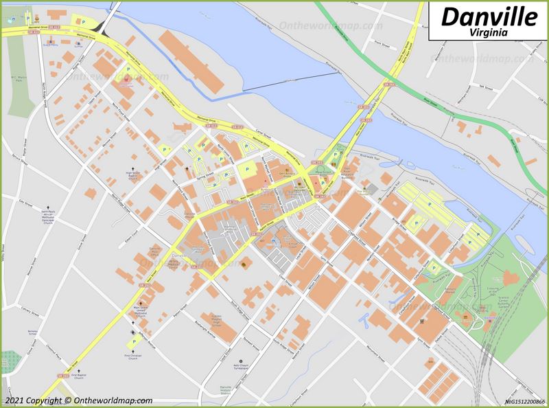Downtown Danville Map Ontheworldmap com