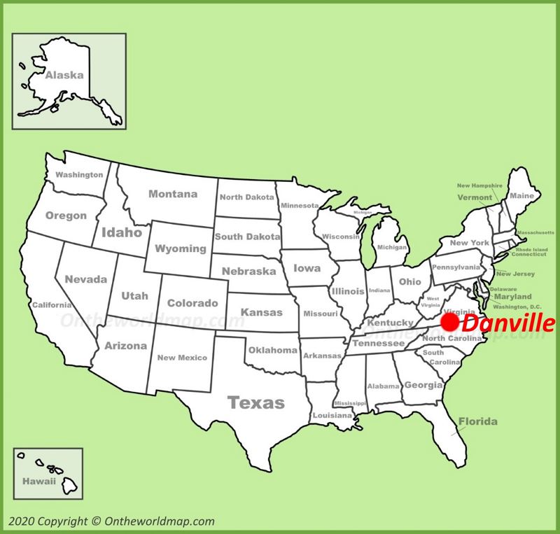 Danville location on the U.S. Map