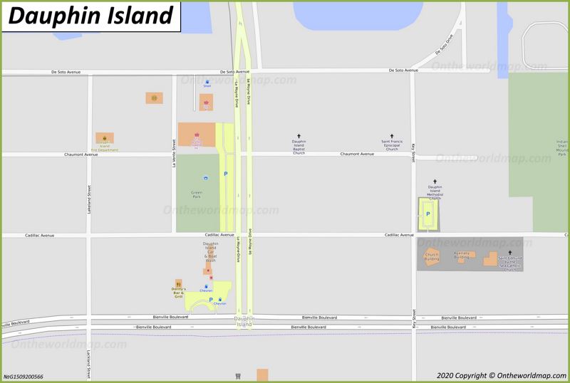 Dauphin Island Downtown Map