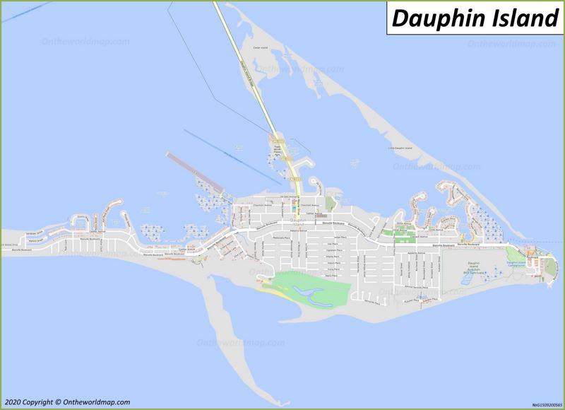 Map of Dauphin Island