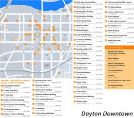 Dayton Downtown Buildings Map