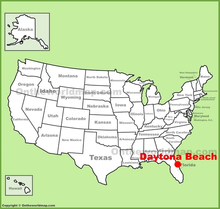 Daytona Beach location on the U.S. Map