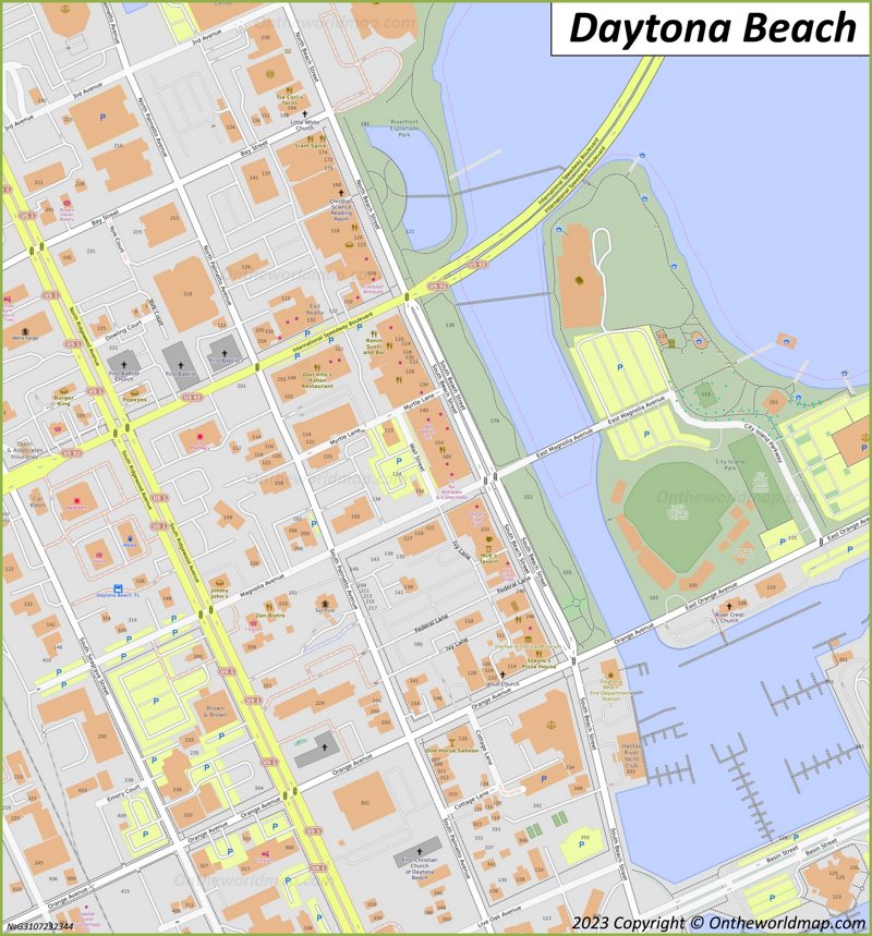 Downtown Daytona Beach Map