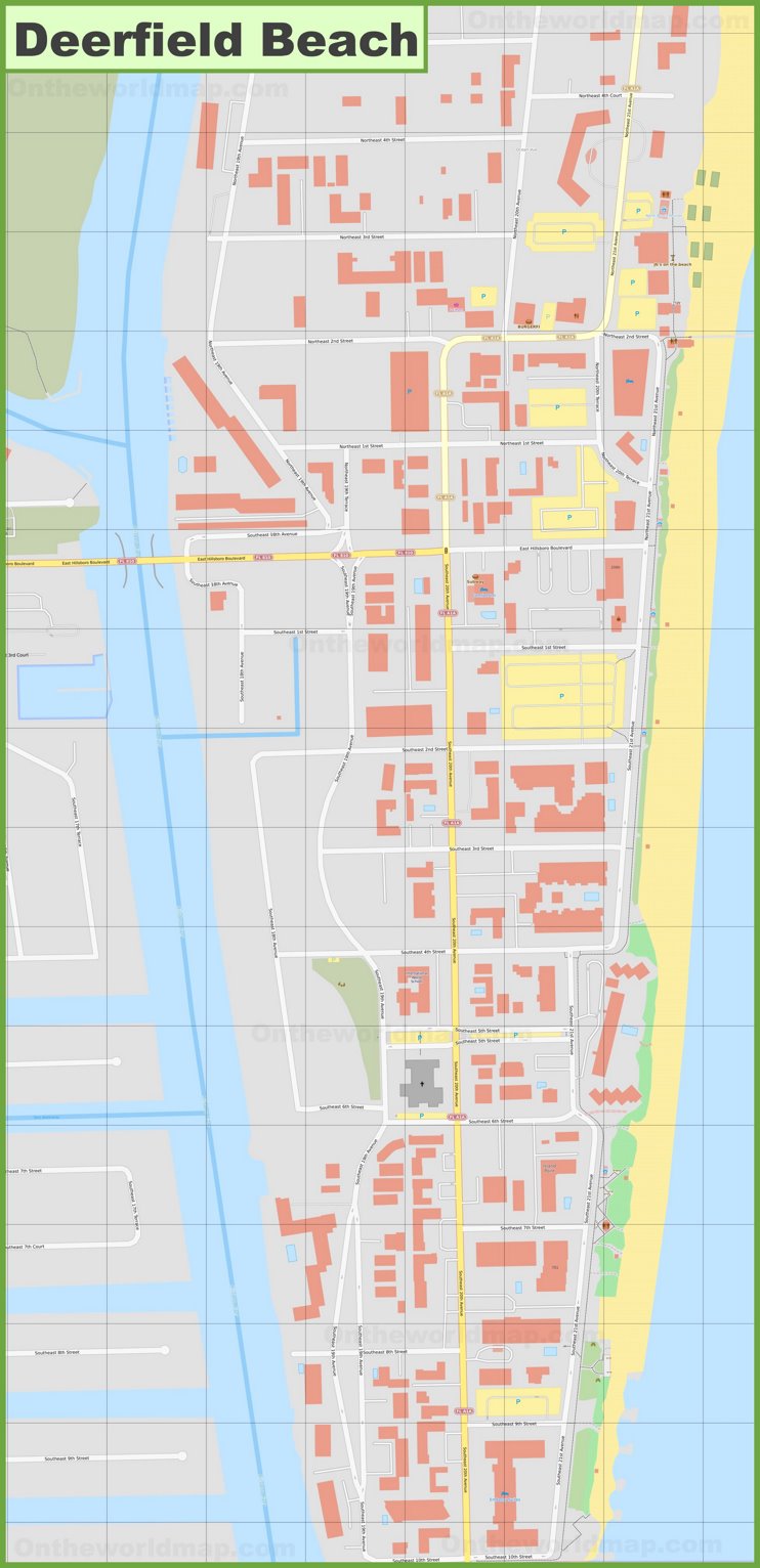 Deerfield Beach coast map