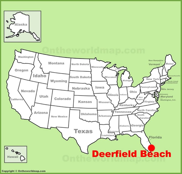 Deerfield Beach location on the U.S. Map